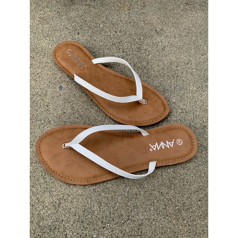 Anna White Simple Slip On Flip Flops